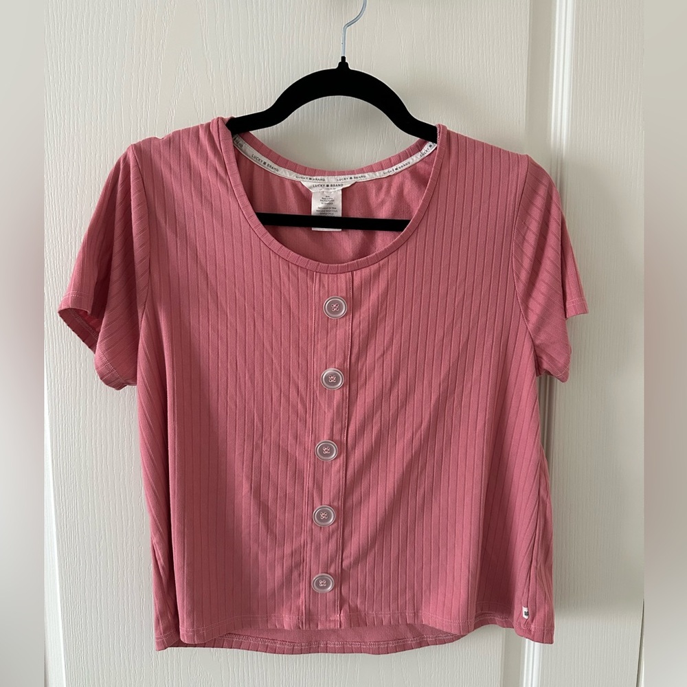 Crop Top Lucky Brand Peach PJ Set